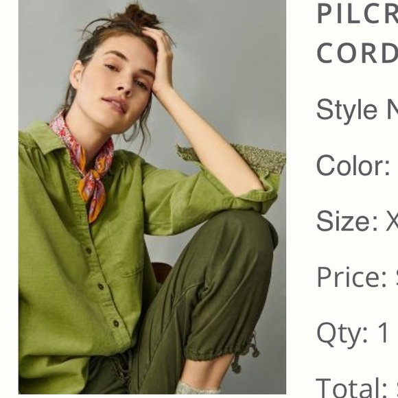 PILCRO SIGOURNEY CORDUROY TOP - Picture 6 of 6